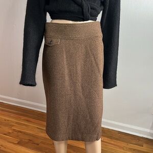 Lauren Ralph Lauren Women's Brown A Line Skirt Wool Blend Size 6